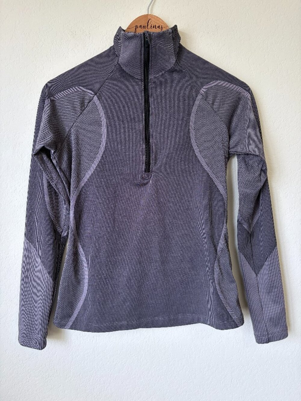 Nike Pro Pullover Womens Small Grey Hyperwarm 1/4 Zip Running Base Layer Top S